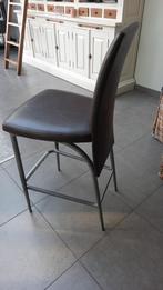 4 bruin ledere barkrukken te koop, Huis en Inrichting, 4 krukken, Ophalen, Gebruikt, 60 tot 90 cm