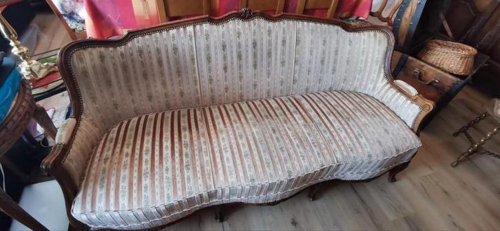 Driedelige bank Lees de beschrijving bedankt, Antiek en Kunst, Antiek | Meubels | Stoelen en Sofa's, Ophalen