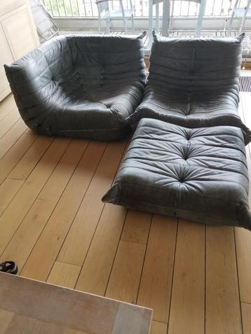 Set canapé togo cuir, Enlèvement, Comme neuf, Cuir, Togo Ligne Roset cuir