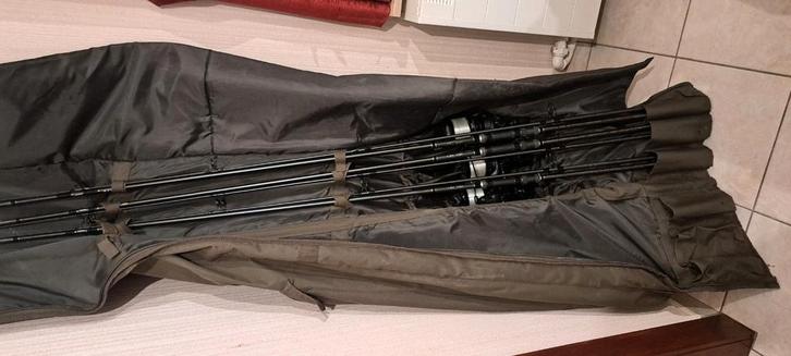 Karper set , karper spullen , hengels , molens ,, Watersport en Boten, Hengelsport | Karpervissen, Gebruikt, Complete set, Ophalen of Verzenden