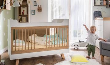 Baby-en peuter meegroeibed (x2) 70x140cm van VOX, 70 à 85 cm, Sommier à lattes, Enlèvement, Utilisé