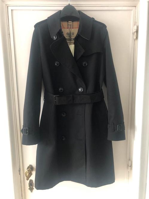 Trench Héritage Burberry mi-long Kensington noir T UK 8, Kleding | Dames, Jassen | Winter, Nieuw, Maat 36 (S), Zwart