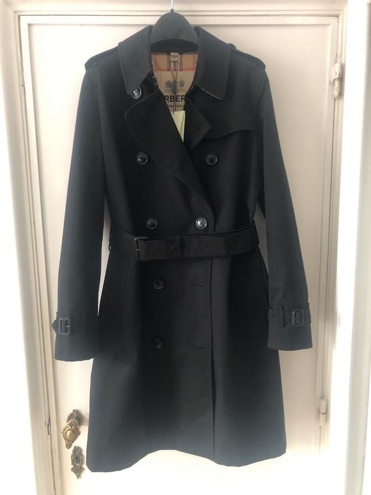 Trench Héritage Burberry mi-long Kensington noir T UK 8, Kleding | Dames, Jassen | Winter, Nieuw, Maat 36 (S), Zwart