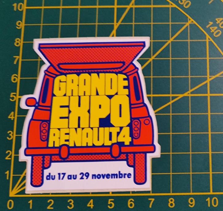 Sticker Renault 4 Grande Expo jaren '70, Collections, Autocollants, Enlèvement ou Envoi