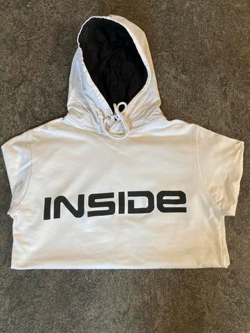 Witte hoodie met capuchon „aan de binnenkant” XS BE beschikbaar voor biedingen