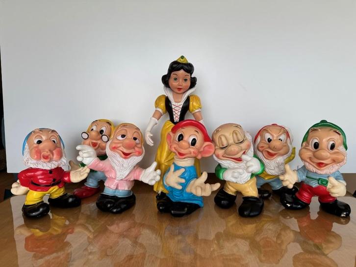 Vintage Sneeuwwitje & de 7 dwergen (volledige set), Verzamelen, Disney, Zo goed als nieuw, Beeldje of Figuurtje, Sneeuwwitje of Doornroosje