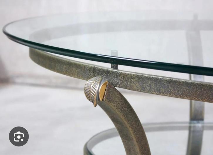 Koffie- / Salontafel Pierre Vandel, Paris. Met certificaat., Maison & Meubles, Tables | Tables de salon, Ovale, Enlèvement