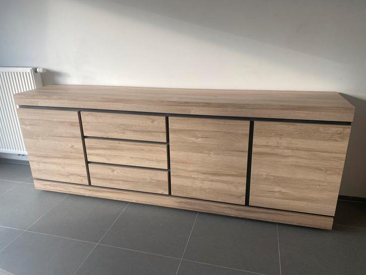Prachtige houten dressoirkast, Huis en Inrichting, Kasten | Dressoirs, Gebruikt, 200 cm of meer, 25 tot 50 cm, Met lade(s), Met deur(en)