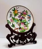 Cloisonne schotel op houten standaard., Antiek en Kunst, Ophalen of Verzenden