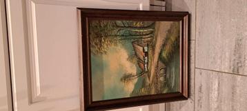 Landscape schilderij op doek van verbist beschikbaar voor biedingen
