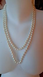 Collier de perles blanches nacreés, Bijoux, Sacs & Beauté, Colliers, Pierre ou Minéral, Enlèvement ou Envoi, Comme neuf, Réglable