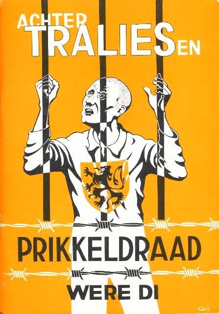 (a374) Achter tralies en prikkeldraad, Livres, Guerre & Militaire, Utilisé, Envoi