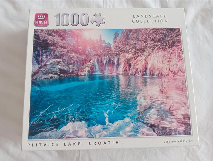 Puzzel (KING) - Plitvice Lake Croatia - 1000 stukjes, Hobby en Vrije tijd, Denksport en Puzzels, Zo goed als nieuw, Legpuzzel