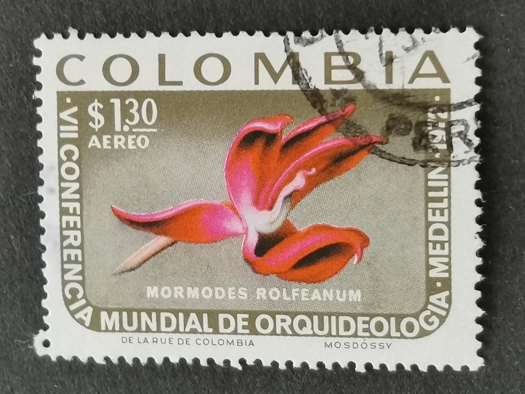 Colombia 1972 - bloemen,  orchidee, Ophalen of Verzenden, Gestempeld, Zuid-Amerika