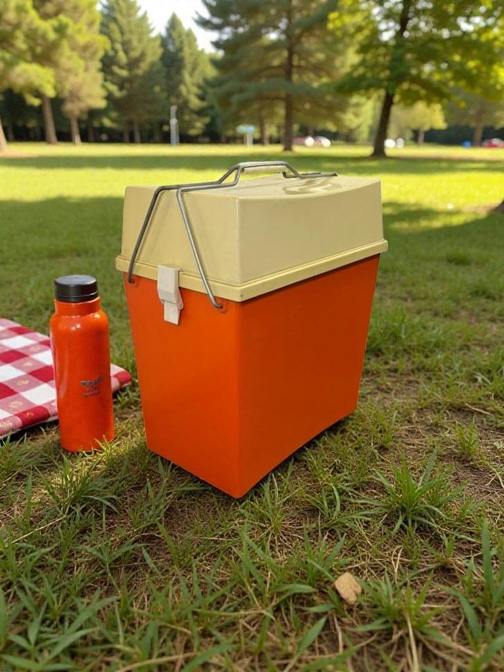 vintage oranje frigobox / koelbox, Caravanes & Camping, Glacières, Glacières, Enlèvement ou Envoi