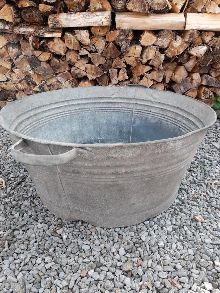 oude zinken teil/badkuip, Antiquités & Art, Curiosités & Brocante, Enlèvement