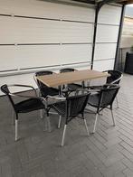 6x Terrasstoel Wicker Aluminum en Terras tafel met aluminium, Tuin en Terras, Ophalen, Zo goed als nieuw