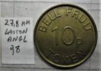 Bell fruit 10p token 27,8 mm Verenigd Koninkrijk, Ophalen of Verzenden, Overige materialen