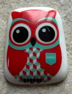 Fève chouette Design Artfun - rouge/bleu - très bon état, Enlèvement ou Envoi, Utilisé