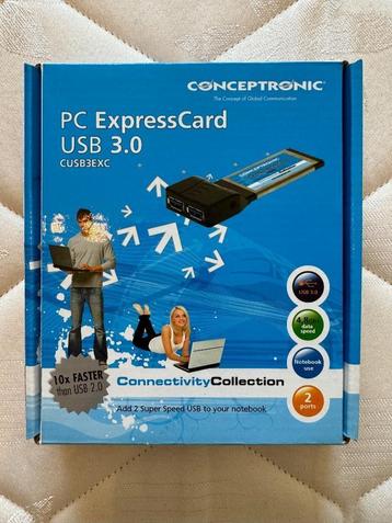 Conceptronic PC Express Card 2-port USB 3.0, Enlèvement ou Envoi