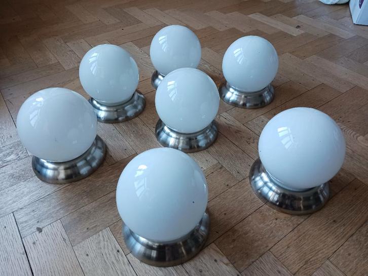 Lampes de plafond, Huis en Inrichting, Lampen | Kroonluchters, Gebruikt, Glas, Metaal, Ophalen