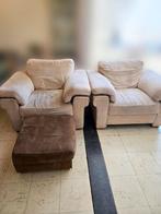 Set van 2 fauteuils en 1 poef | Comfortabele zetels, Huis en Inrichting, Zetels | Complete zithoeken, Ophalen, Gebruikt