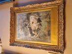 Olie / Pastel : HENRY SCHOUTEN " grazende koeien", Antiek en Kunst, Kunst | Schilderijen | Klassiek, Ophalen