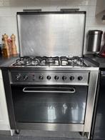 Gasvuur & oven inox 5 pits, Huis en Inrichting, Keuken | Keukenelementen, Ophalen, Gebruikt, 50 tot 100 cm, Minder dan 100 cm