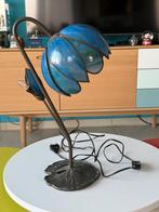 Lampe double ancienne bleue manque un carreau, Huis en Inrichting, Ophalen, Gebruikt, Glas, Minder dan 50 cm