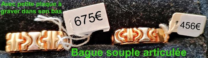 Bague articulée type Bulgari Parentesi souple, or 18K, neuve, Handtassen en Accessoires, Ringen, Nieuw, Dame of Heer, Goud, Goud