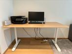 BEKANT bureau 160x80 cm plaqué chêne blanchi Prix neuf 259€, Ophalen, In hoogte verstelbaar, Zo goed als nieuw, Bureau