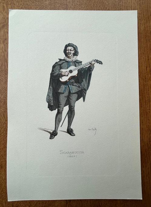 Kunstdruk Maurice Sand, Scaramuccia 1645, Antiek en Kunst, Kunst | Litho's en Zeefdrukken, Ophalen of Verzenden