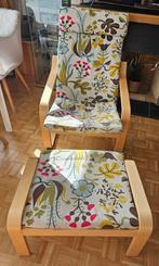 Fauteuil IKEA Poang avec repose-pieds, Huis en Inrichting, Zetels | Voetbanken en poefs, Ophalen, Gebruikt