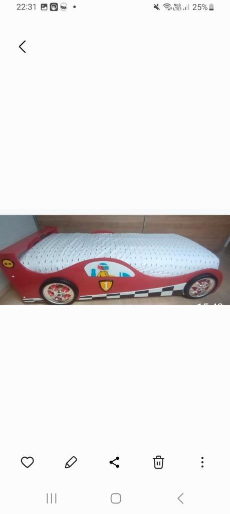 1 persoonsbed RACE AUTO model, Huis en Inrichting, Slaapkamer | Bedden, Zo goed als nieuw, Eenpersoons, 90 cm, 200 cm, Overige materialen