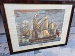 Kader met Engels schip 1747, Antiek en Kunst, Ophalen of Verzenden