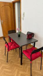 Eettafel met 4 stoelen, Huis en Inrichting, Ophalen, 50 tot 100 cm, Metaal, 50 tot 100 cm