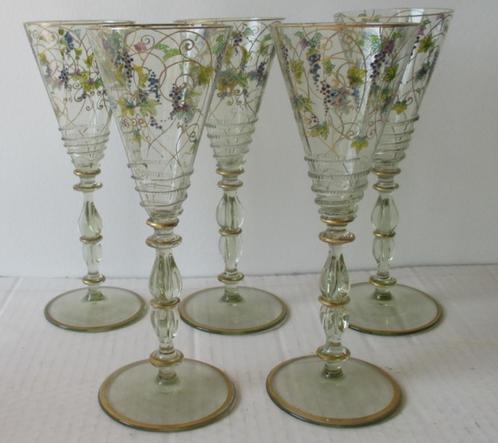 schitterende antieke kristallen Theresienthal glazen, Antiek en Kunst, Antiek | Glaswerk en Kristal, Verzenden