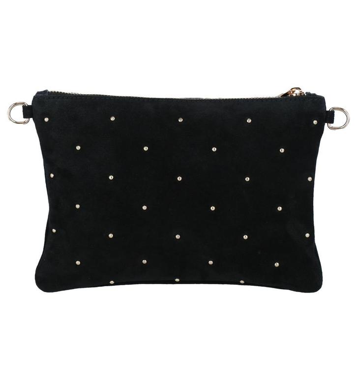 Sac à main chic noir à strass en nubuck, Handtassen en Accessoires, Tassen | Damestassen, Nieuw, Handtas, Zwart, Verzenden
