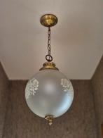 Luminaire suspendu en verre, motif floral des années 1970, Enlèvement