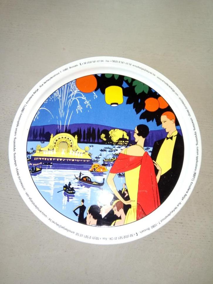 Geëmailleerd dienblad Emaillerie Belge, Verzamelen, Merken en Reclamevoorwerpen, Zo goed als nieuw, Overige typen, Ophalen of Verzenden