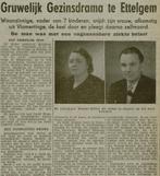 BP GEZINSDRAMA TE ETTELGEM -MOORD EN ZELFMOORD 15/11/1952, Ophalen of Verzenden, Bidprentje