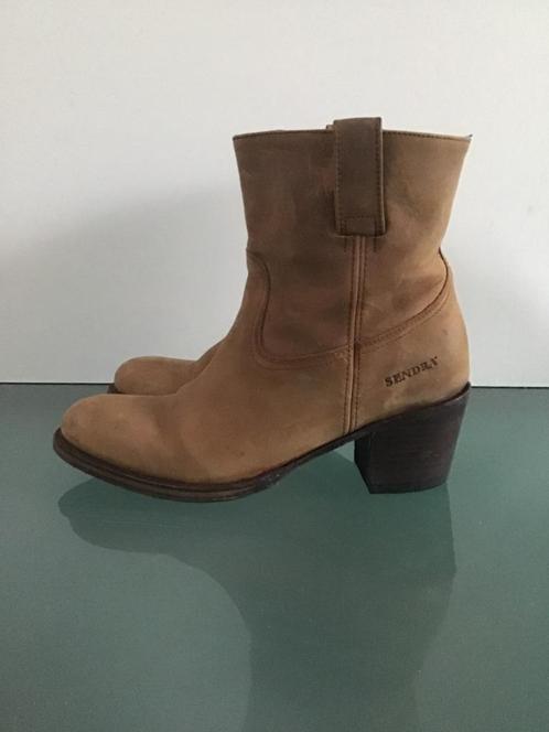 Gratis Verzenden | Sendra coole leren bruine laarzen 39, Kleding | Dames, Schoenen, Zo goed als nieuw, Lage of Enkellaarzen, Bruin