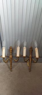 Mooie wandlamp dubbel gouden kleur lamp set van 2 amplique, Ophalen of Verzenden, Gebruikt