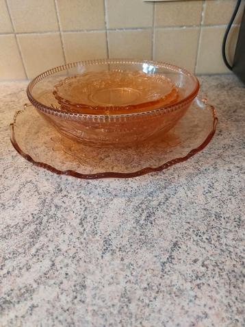 Service à dessert en verre ancien, Enlèvement, Verre