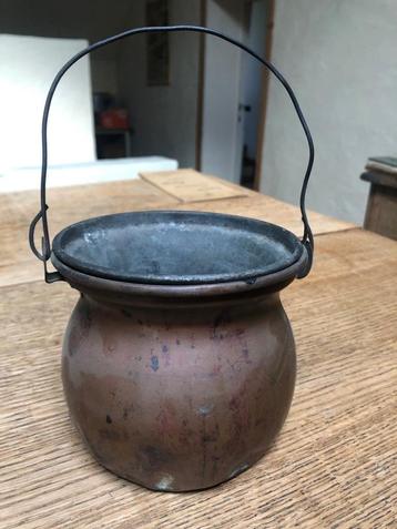 Ancien pot à colle forte en cuivre 