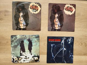 Vinyl platen - Singles: Bryan Adams & Alice Coopers beschikbaar voor biedingen
