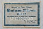 Germany 1923 - 100 Millionen Mark - Stadt Weimar - Near UNC, Postzegels en Munten, Los biljet, Duitsland, Verzenden