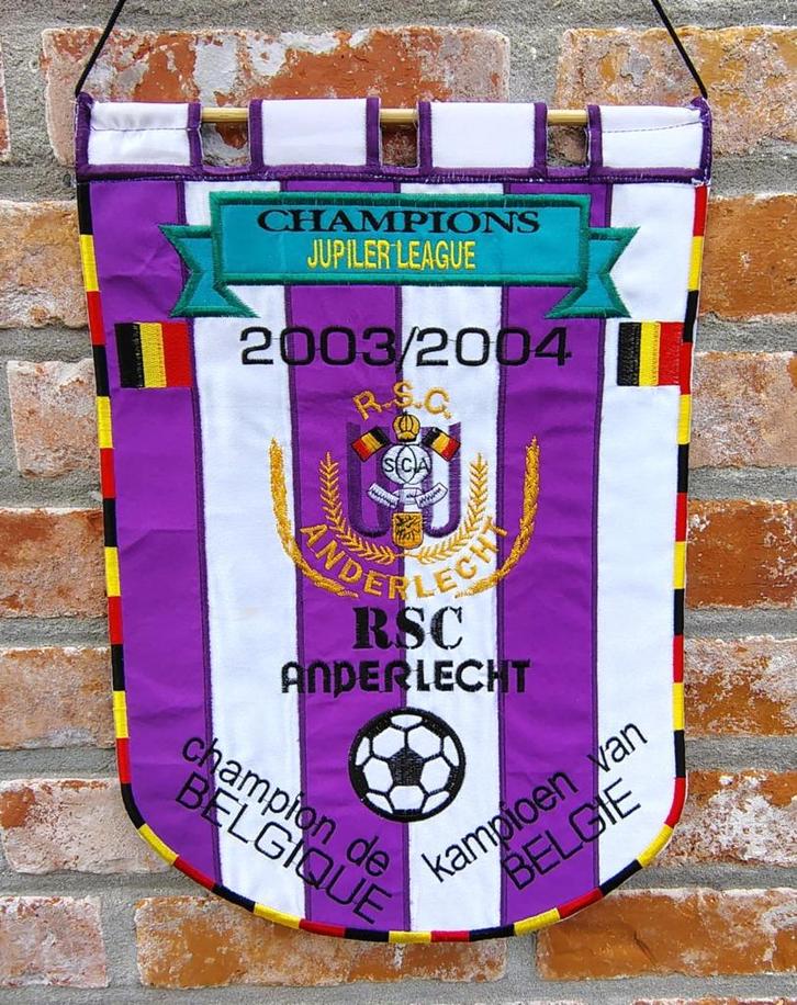 RSC Anderlecht 2003-2004 sublieme vintage voetbal vaandel, Verzamelen, Sportartikelen en Voetbal, Spel, Verzenden
