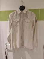 chemise écru 50% lin 50% coton manches retroussables S. MZGZ, Ophalen of Verzenden, Zo goed als nieuw, MZGZ, Halswijdte 38 (S) of kleiner