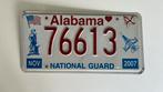 Plaque d’immatriculation USA Alabama national Guard, Collections, Marques automobiles, Motos & Formules 1, Utilisé